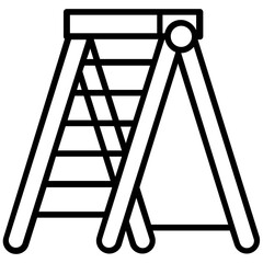 Sticker - Carpentry ladder icon in line design 