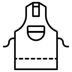 Sticker - Apron icon in line design  