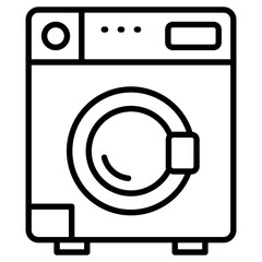 Poster - Home appliance, washing machine, line icon 