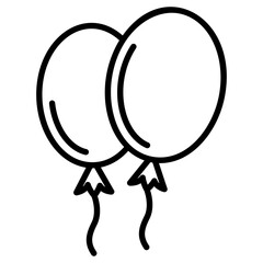 Sticker - Balloons in line vector icon