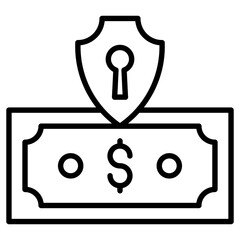 Canvas Print - Line icon of secure transactions