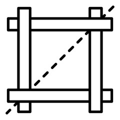 Wall Mural - Icon of crop tool in line design.