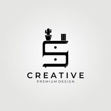 Furniture, Minimalist Interior Logo, Creative And Clever Letter Mark S Logo , Furniture Icon Logo Vector Illustration Design