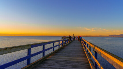  Sunset at public fishing pier on Boundary Bay, BC  early winter