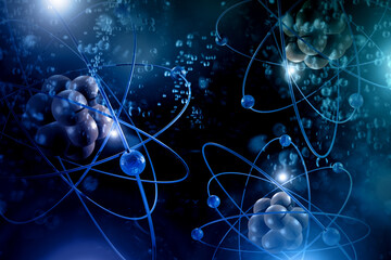 Wall Mural - atomic particle 3d illustration