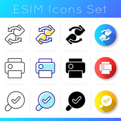 Sticker - Modern interface usage icons set. Dangerous meassage for helping user. Not empty mail storage. Sharing data. Linear, black and RGB color styles. Isolated vector illustrations