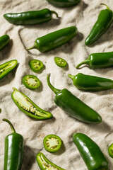 Raw Green Organic Jalepno Peppers