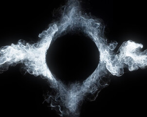 Wall Mural - abstract flame, smoke and plasma effect around a circle. perfect for logo placement or content revea