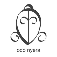 Vector Icon With African Adinkra Symbol Odo Nnyew Fie Kwan