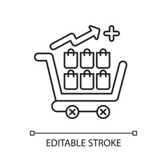 Sticker - Overconsumption linear icon. Resource use has outpaced sustainable capacity of ecosystem. Thin line customizable illustration. Contour symbol. Vector isolated outline drawing. Editable stroke