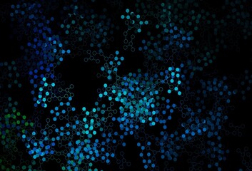 Wall Mural - Dark Blue, Green vector backdrop with artificial intelligence data.