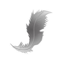 Gray Feather Classic Decoration Element Icon