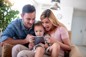 Canvas Print - Family enjoying in time together.