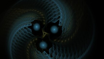 Wall Mural - abstract video with moving blue orange fractal