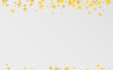 Wall Mural - Yellow Christmas Stars Vector Transparent 