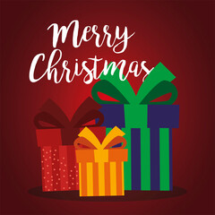 Sticker - merry christmas gift boxes celebration party design