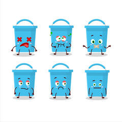 Sticker - Blue bucket cartoon character with nope expression