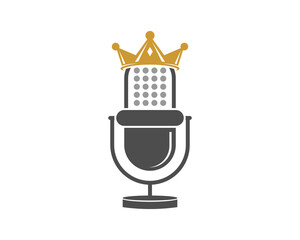 Wall Mural - Microphone with crown logo