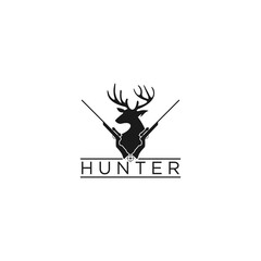 vintage deer head logo illustration