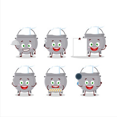 Sticker - Cartoon character of cauldron bottle with various chef emoticons