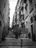 Fototapeta  - Typical street view in the historic district of Valletta