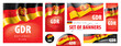 Vector set of banners with the national flag of the GDR