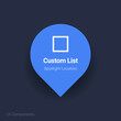 custom list map spotlight location vector Icon 