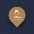 dry spas, hot springs map spotlight location vector Icon.