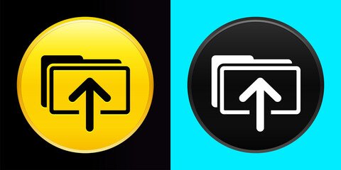 Wall Mural - Upload files icon flat exclusive button set