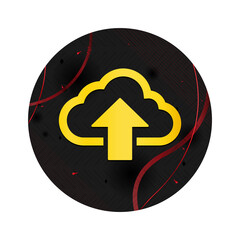 Wall Mural - Cloud upload icon elegant black round button