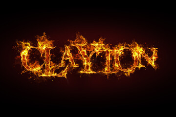 Wall Mural - Clayton name made of fire and flames