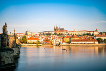 Old Town Of Prague With The Famous Prague's Castle, Czech Republic