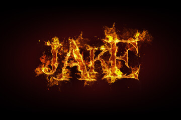 Jake name made of fire and flames