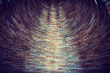 Wall Mural - Tunnel made from books - collection of knowledge concept 