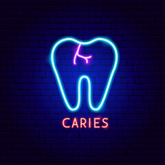 Sticker - Caries Tooth Neon Label