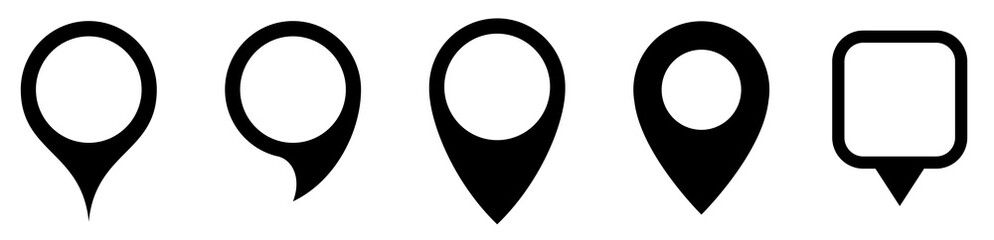 Wall Mural - map marker pointer icon set . marker map icons symbol. pointer map. gps location.black map markers c