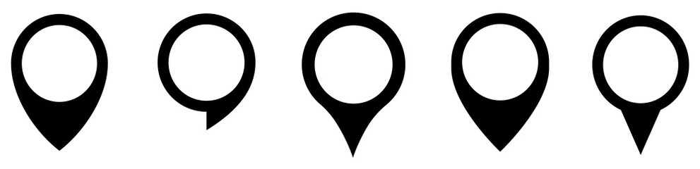 Wall Mural - map marker pointer icon set . marker map icons symbol. pointer map. gps location.black map markers c