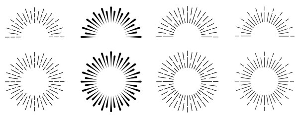 sunburst set. sunburst icon collection vector.retro sunburst design.big collection sunburst best qua