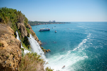 Beautiful view of Duden waterfall, Antalya, Turkey