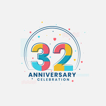 32 Anniversary Celebration, Modern 32nd Anniversary Design