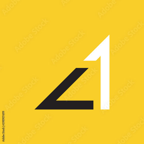 a1 letter logo design vector. letter a with number one logo design ...