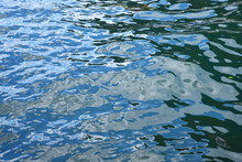 Lake Surface With Tiny Waves Blue And Green