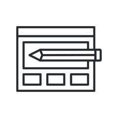 Wall Mural - line design vector icon of graphic design. website ui design symbol.
