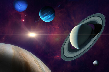 Wall Mural - planet of solar system. elements of this image furnished by nasa.