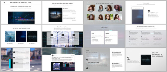 Vector templates for website design, presentations, portfolio. Templates for trendy technology design modern electro music presentation slides, flyer, leaflet, brochure cover, annual report.