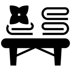 Sticker - Spa towels glyph icon vector