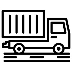 Canvas Print - Icon of delivery truck in line design