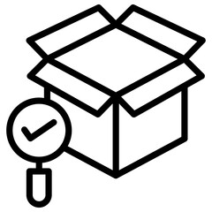 Sticker - Icon of check parcel in line design