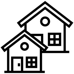 Sticker - Real estate line icon vector 