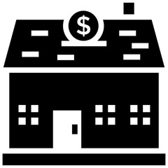 Wall Mural - House savings solid icon vector 